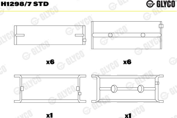 Glyco H1298/7 STD - Kurbelwellenlager alexcarstop-ersatzteile.com