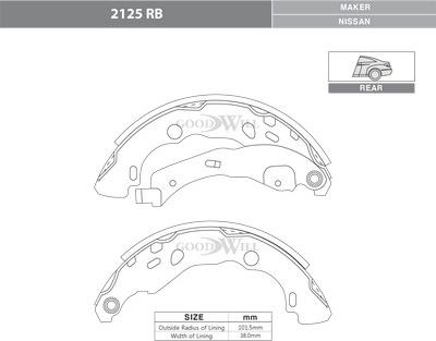 GoodWill 2125 RB - Bremsbackensatz alexcarstop-ersatzteile.com