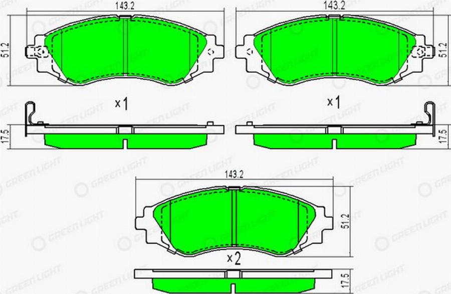 Green Light GLBP0186 - Bremsbelagsatz, Scheibenbremse alexcarstop-ersatzteile.com