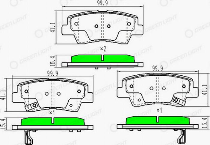 Green Light GLBP0253 - Bremsbelagsatz, Scheibenbremse alexcarstop-ersatzteile.com