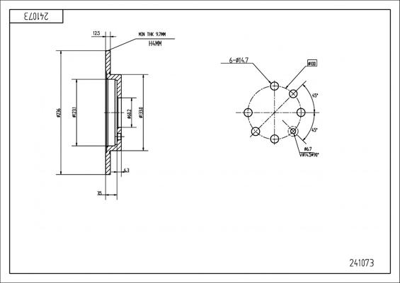 Hart 241 073 - Bremsscheibe alexcarstop-ersatzteile.com