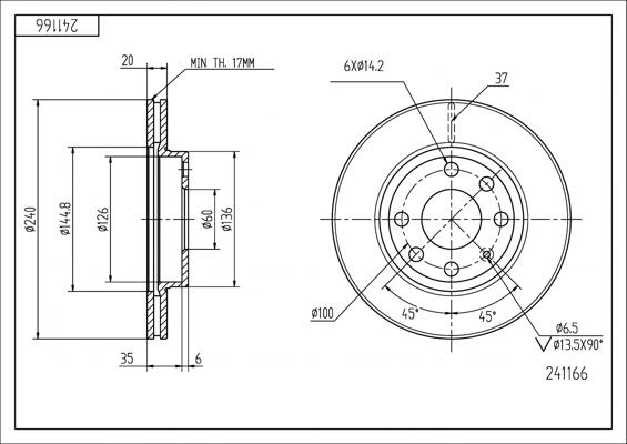 Hart 241 166 - Bremsscheibe alexcarstop-ersatzteile.com