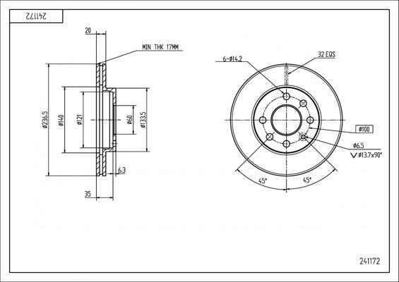 Hart 241 172 - Bremsscheibe alexcarstop-ersatzteile.com