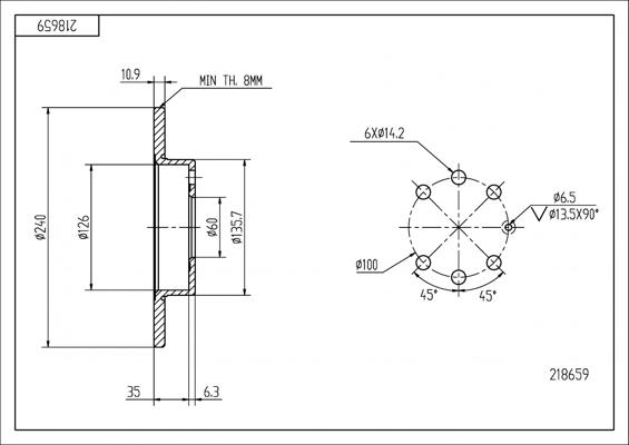 Hart 218 659 - Bremsscheibe alexcarstop-ersatzteile.com