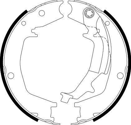 HELLA 8DA 355 050-731 - Bremsbackensatz, Feststellbremse alexcarstop-ersatzteile.com