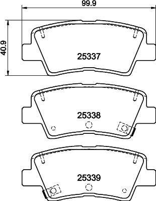 HELLA 8DB 355 044-731 - Bremsbelagsatz, Scheibenbremse alexcarstop-ersatzteile.com