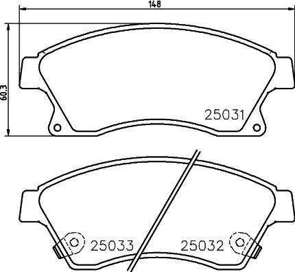 HELLA 8DB 355 045-461 - Bremsbelagsatz, Scheibenbremse alexcarstop-ersatzteile.com