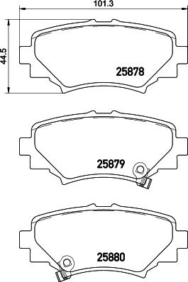 HELLA 8DB 355 045-401 - Bremsbelagsatz, Scheibenbremse alexcarstop-ersatzteile.com