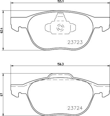 HELLA 8DB 355 045-421 - Bremsbelagsatz, Scheibenbremse alexcarstop-ersatzteile.com