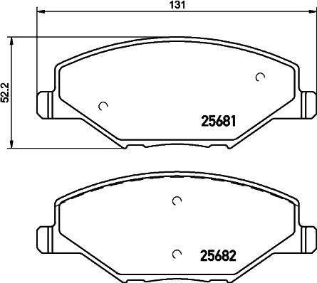 HELLA 8DB 355 045-151 - Bremsbelagsatz, Scheibenbremse alexcarstop-ersatzteile.com