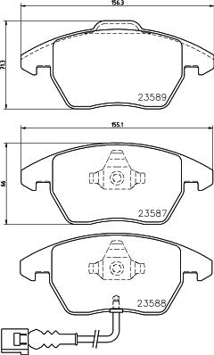 HELLA 8DB 355 045-121 - Bremsbelagsatz, Scheibenbremse alexcarstop-ersatzteile.com