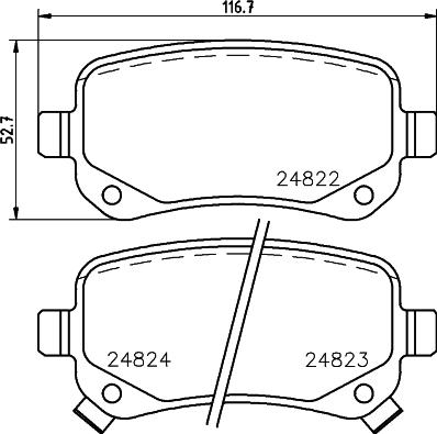 HELLA 8DB 355 045-301 - Bremsbelagsatz, Scheibenbremse alexcarstop-ersatzteile.com