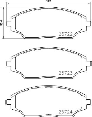 HELLA 8DB 355 045-241 - Bremsbelagsatz, Scheibenbremse alexcarstop-ersatzteile.com