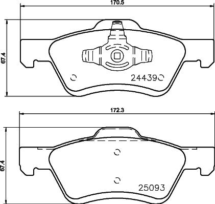 HELLA 8DB 355 045-281 - Bremsbelagsatz, Scheibenbremse alexcarstop-ersatzteile.com