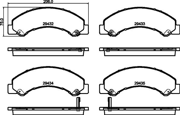 HELLA 8DB 355 040-441 - Bremsbelagsatz, Scheibenbremse alexcarstop-ersatzteile.com