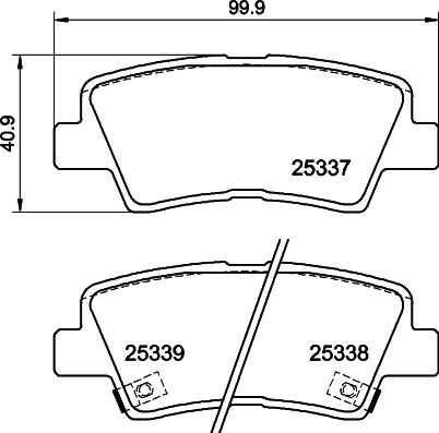 HELLA 8DB 355 040-171 - Bremsbelagsatz, Scheibenbremse alexcarstop-ersatzteile.com