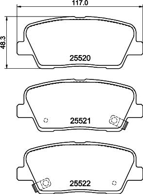 HELLA 8DB 355 041-141 - Bremsbelagsatz, Scheibenbremse alexcarstop-ersatzteile.com