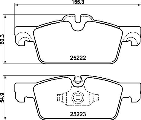 HELLA 8DB 355 041-101 - Bremsbelagsatz, Scheibenbremse alexcarstop-ersatzteile.com