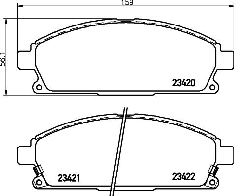 HELLA 8DB 355 009-661 - Bremsbelagsatz, Scheibenbremse alexcarstop-ersatzteile.com