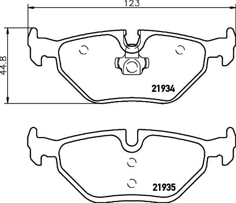 HELLA 8DB 355 009-051 - Bremsbelagsatz, Scheibenbremse alexcarstop-ersatzteile.com