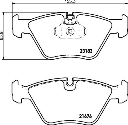 HELLA 8DB 355 009-001 - Bremsbelagsatz, Scheibenbremse alexcarstop-ersatzteile.com