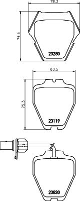 HELLA 8DB 355 009-031 - Bremsbelagsatz, Scheibenbremse alexcarstop-ersatzteile.com