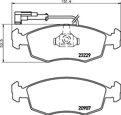 HELLA 8DB 355 009-151 - Bremsbelagsatz, Scheibenbremse alexcarstop-ersatzteile.com