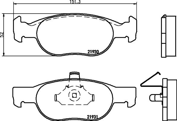 HELLA 8DB 355 009-231 - Bremsbelagsatz, Scheibenbremse alexcarstop-ersatzteile.com