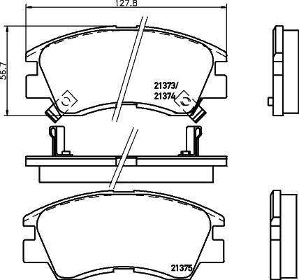 HELLA 8DB 355 005-781 - Bremsbelagsatz, Scheibenbremse alexcarstop-ersatzteile.com