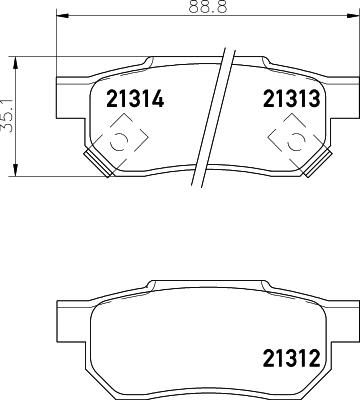 HELLA 8DB 355 005-731 - Bremsbelagsatz, Scheibenbremse alexcarstop-ersatzteile.com