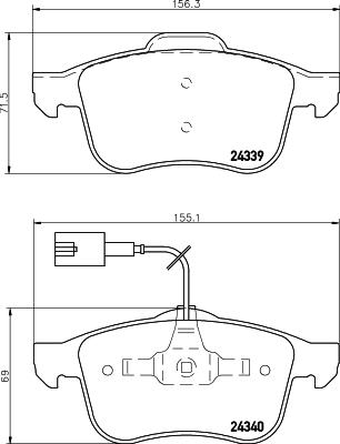 HELLA 8DB 355 006-901 - Bremsbelagsatz, Scheibenbremse alexcarstop-ersatzteile.com