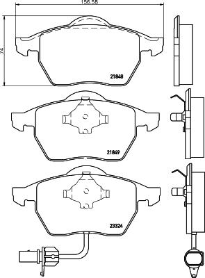 HELLA 8DB 355 008-911 - Bremsbelagsatz, Scheibenbremse alexcarstop-ersatzteile.com