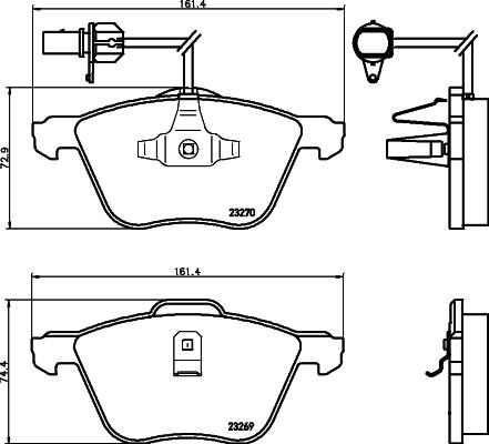 HELLA 8DB 355 008-921 - Bremsbelagsatz, Scheibenbremse alexcarstop-ersatzteile.com