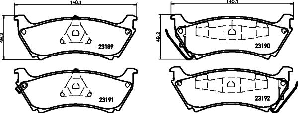 HELLA 8DB 355 008-671 - Bremsbelagsatz, Scheibenbremse alexcarstop-ersatzteile.com