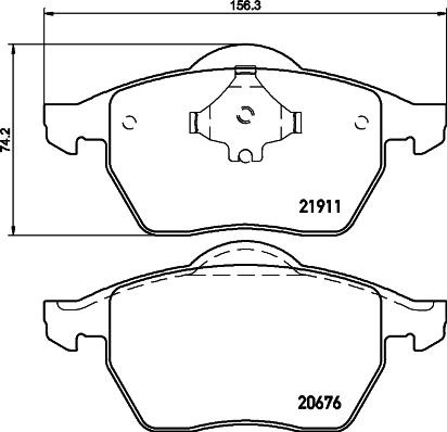 HELLA 8DB 355 008-021 - Bremsbelagsatz, Scheibenbremse alexcarstop-ersatzteile.com