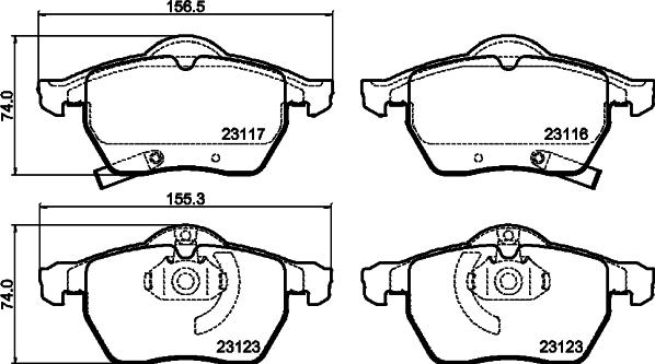 HELLA 8DB 355 008-141 - Bremsbelagsatz, Scheibenbremse alexcarstop-ersatzteile.com