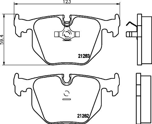 HELLA 8DB 355 008-121 - Bremsbelagsatz, Scheibenbremse alexcarstop-ersatzteile.com