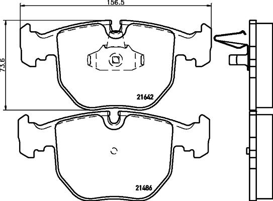 HELLA 8DB 355 008-281 - Bremsbelagsatz, Scheibenbremse alexcarstop-ersatzteile.com