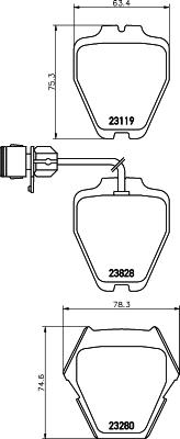 HELLA 8DB 355 008-791 - Bremsbelagsatz, Scheibenbremse alexcarstop-ersatzteile.com