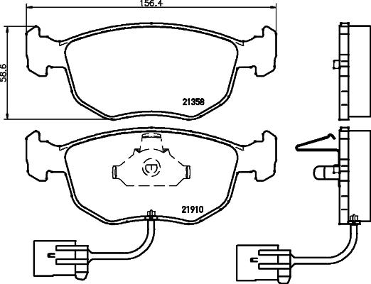 HELLA 8DB 355 007-991 - Bremsbelagsatz, Scheibenbremse alexcarstop-ersatzteile.com