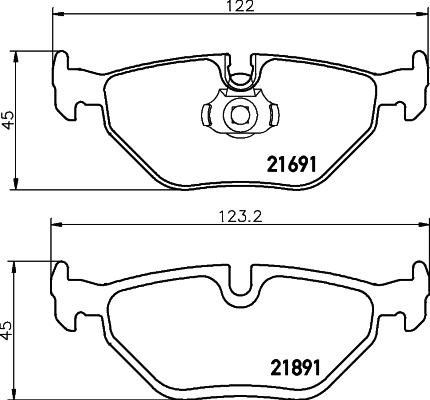 HELLA 8DB 355 007-981 - Bremsbelagsatz, Scheibenbremse alexcarstop-ersatzteile.com