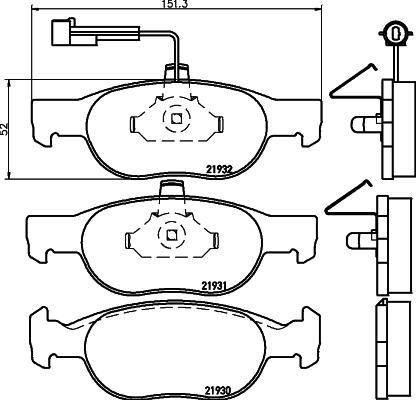 HELLA 8DB 355 007-921 - Bremsbelagsatz, Scheibenbremse alexcarstop-ersatzteile.com