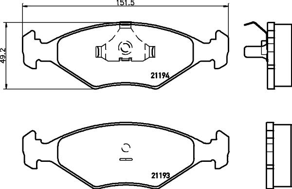 HELLA 8DB 355 007-441 - Bremsbelagsatz, Scheibenbremse alexcarstop-ersatzteile.com