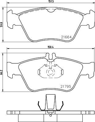 HELLA 8DB 355 007-831 - Bremsbelagsatz, Scheibenbremse alexcarstop-ersatzteile.com