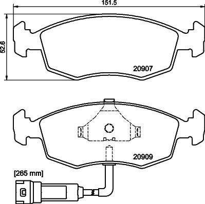 HELLA 8DB 355 007-341 - Bremsbelagsatz, Scheibenbremse alexcarstop-ersatzteile.com