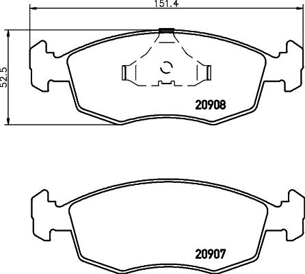 HELLA 8DB 355 007-331 - Bremsbelagsatz, Scheibenbremse alexcarstop-ersatzteile.com