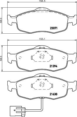 HELLA 8DB 355 007-751 - Bremsbelagsatz, Scheibenbremse alexcarstop-ersatzteile.com