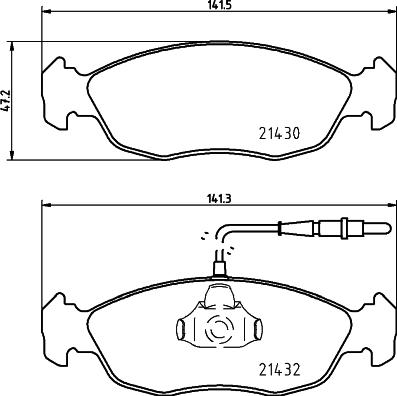 HELLA 8DB 355 007-711 - Bremsbelagsatz, Scheibenbremse alexcarstop-ersatzteile.com