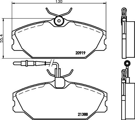 HELLA 8DB 355 019-181 - Bremsbelagsatz, Scheibenbremse alexcarstop-ersatzteile.com