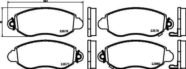 HELLA 8DB 355 019-361 - Bremsbelagsatz, Scheibenbremse alexcarstop-ersatzteile.com